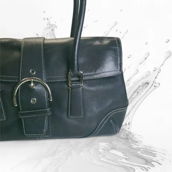 COACH Vintage Soho Flap Satchel in black Y2K - Picture 2 of 10